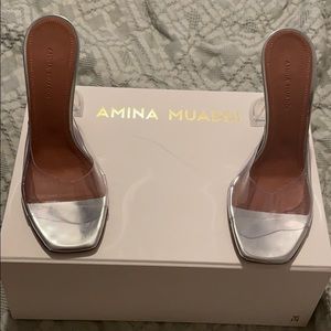 Amina Muaddi clear heels